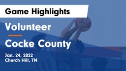 Volunteer  vs Cocke County  Game Highlights - Jan. 24, 2022