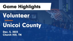 Volunteer  vs Unicoi County  Game Highlights - Dec. 5, 2023