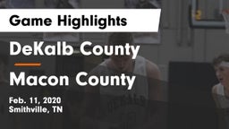 DeKalb County  vs Macon County  Game Highlights - Feb. 11, 2020