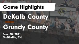 DeKalb County  vs Grundy County  Game Highlights - Jan. 30, 2021