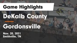DeKalb County  vs Gordonsville  Game Highlights - Nov. 20, 2021