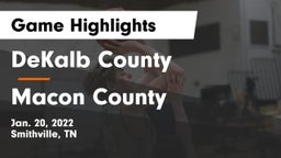 DeKalb County  vs Macon County  Game Highlights - Jan. 20, 2022