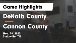 DeKalb County  vs Cannon County  Game Highlights - Nov. 28, 2023