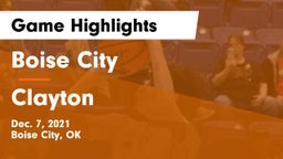 Boise City  vs Clayton  Game Highlights - Dec. 7, 2021