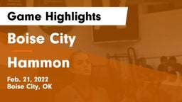 Boise City  vs Hammon  Game Highlights - Feb. 21, 2022