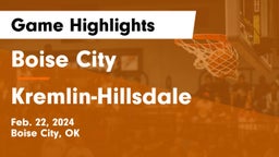 Boise City  vs Kremlin-Hillsdale  Game Highlights - Feb. 22, 2024