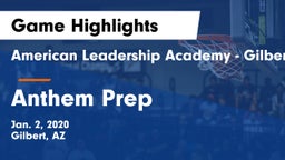 American Leadership Academy - Gilbert  vs Anthem Prep Game Highlights - Jan. 2, 2020