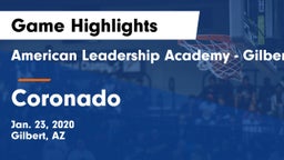 American Leadership Academy - Gilbert  vs Coronado  Game Highlights - Jan. 23, 2020