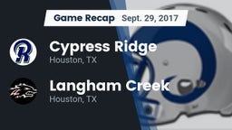 Recap: Cypress Ridge  vs. Langham Creek  2017