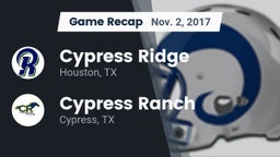 Recap: Cypress Ridge  vs. Cypress Ranch  2017