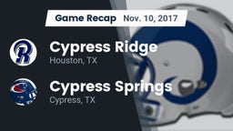 Recap: Cypress Ridge  vs. Cypress Springs  2017