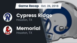 Recap: Cypress Ridge  vs. Memorial  2018