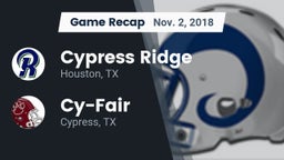 Recap: Cypress Ridge  vs. Cy-Fair  2018