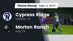 Recap: Cypress Ridge  vs. Morton Ranch  2019