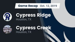 Recap: Cypress Ridge  vs. Cypress Creek  2019