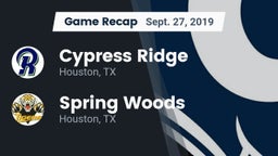 Recap: Cypress Ridge  vs. Spring Woods  2019