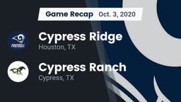Recap: Cypress Ridge  vs. Cypress Ranch  2020