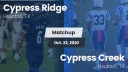 Matchup: Cypress Ridge High vs. Cypress Creek  2020