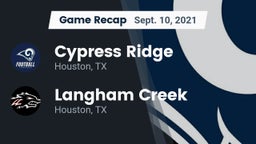 Recap: Cypress Ridge  vs. Langham Creek  2021