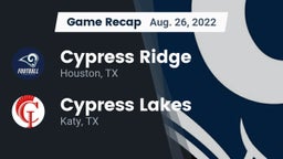 Recap: Cypress Ridge  vs. Cypress Lakes  2022