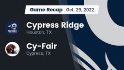 Recap: Cypress Ridge  vs. Cy-Fair  2022