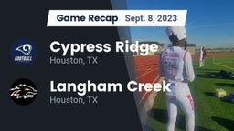 Recap: Cypress Ridge  vs. Langham Creek  2023