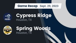 Recap: Cypress Ridge  vs. Spring Woods  2023