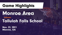 Monroe Area  vs Tallulah Falls School Game Highlights - Nov. 22, 2021