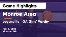 Monroe Area  vs Loganville , GA Girls' Varsity Game Highlights - Jan. 3, 2022