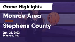 Monroe Area  vs Stephens County  Game Highlights - Jan. 24, 2022