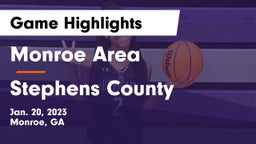 Monroe Area  vs Stephens County  Game Highlights - Jan. 20, 2023
