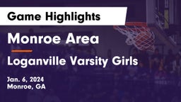 Monroe Area  vs Loganville  Varsity Girls Game Highlights - Jan. 6, 2024