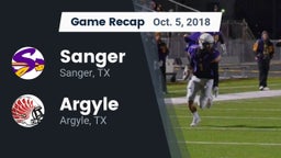 Recap: Sanger  vs. Argyle  2018