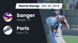 Recap: Sanger  vs. Paris  2018