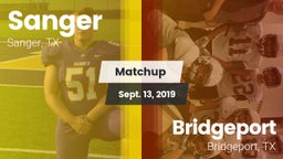 Matchup: Sanger  vs. Bridgeport  2019