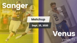 Matchup: Sanger  vs. Venus  2020