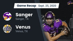 Recap: Sanger  vs. Venus  2020