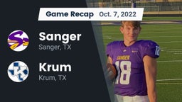 Recap: Sanger  vs. Krum  2022