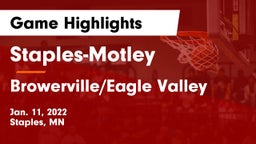 Staples-Motley  vs Browerville/Eagle Valley  Game Highlights - Jan. 11, 2022