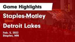 Staples-Motley  vs Detroit Lakes  Game Highlights - Feb. 5, 2022