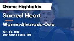 Sacred Heart  vs Warren-Alvarado-Oslo  Game Highlights - Jan. 22, 2021