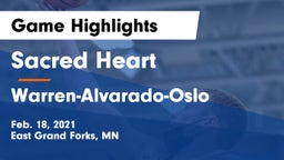 Sacred Heart  vs Warren-Alvarado-Oslo  Game Highlights - Feb. 18, 2021