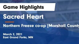 Sacred Heart  vs Northern Freeze co-op [Marshall County Central/Tri-County]  Game Highlights - March 2, 2021