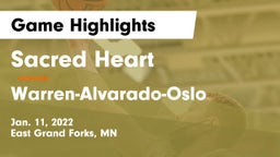 Sacred Heart  vs Warren-Alvarado-Oslo  Game Highlights - Jan. 11, 2022