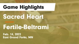 Sacred Heart  vs Fertile-Beltrami  Game Highlights - Feb. 14, 2022