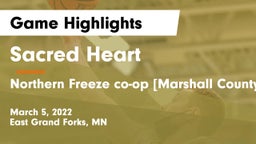 Sacred Heart  vs Northern Freeze co-op [Marshall County Central/Tri-County]  Game Highlights - March 5, 2022