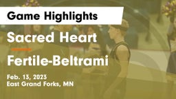 Sacred Heart  vs Fertile-Beltrami  Game Highlights - Feb. 13, 2023