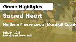 Sacred Heart  vs Northern Freeze co-op [Marshall County Central/Tri-County]  Game Highlights - Feb. 24, 2023