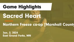 Sacred Heart  vs Northern Freeze co-op [Marshall County Central/Tri-County]  Game Highlights - Jan. 2, 2024