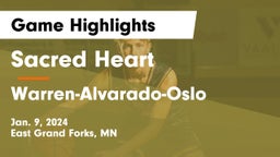 Sacred Heart  vs Warren-Alvarado-Oslo  Game Highlights - Jan. 9, 2024